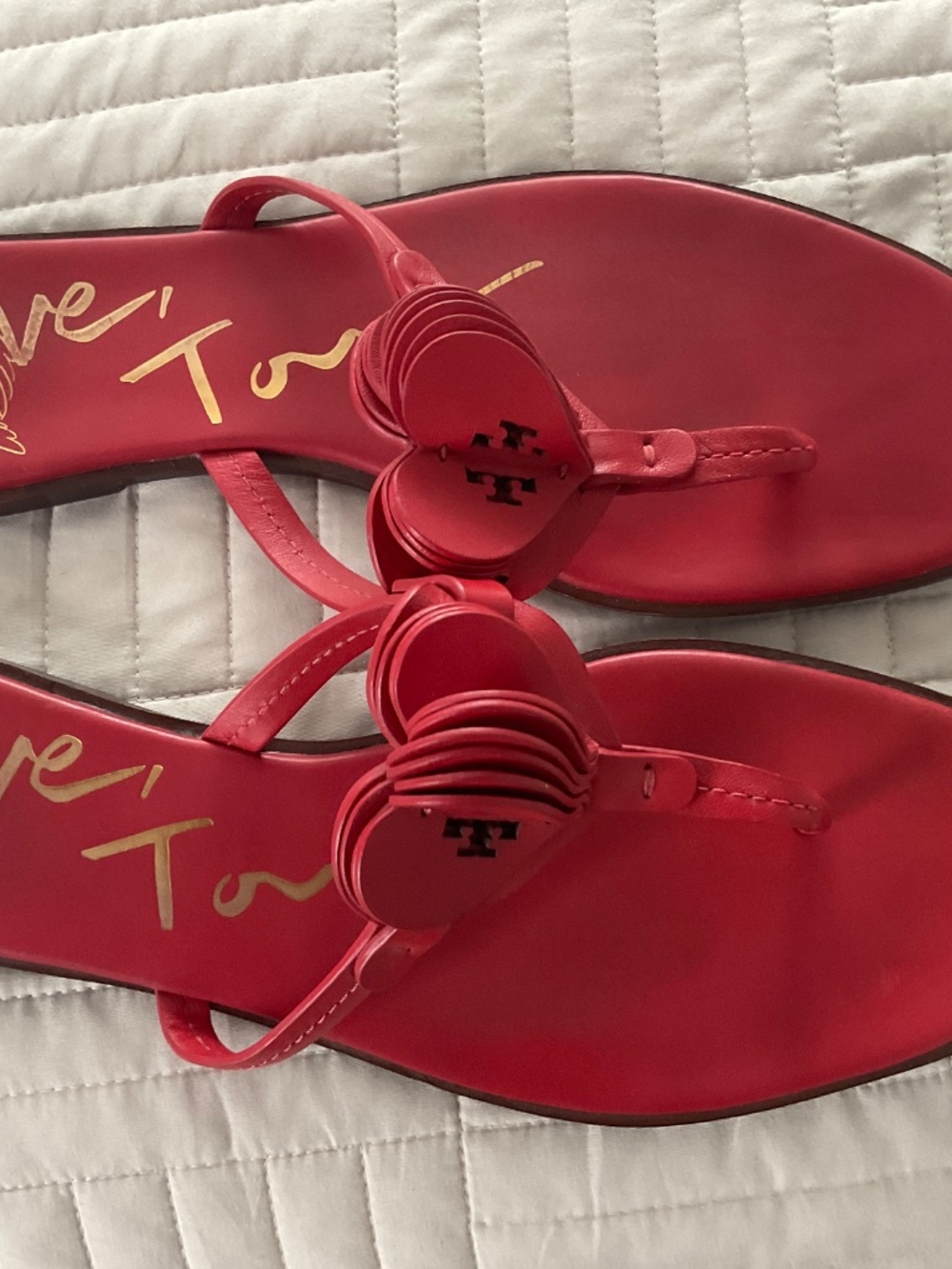 Tory Burch Heart Red Thong Sandal - Picture 4 of 4